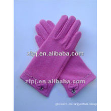 Frauen rosa warmes Fahren Leder Handschuh Wolle